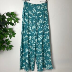 🌸 SINCERELY JULES wide leg flowy floral belted pull on pants large 🌸